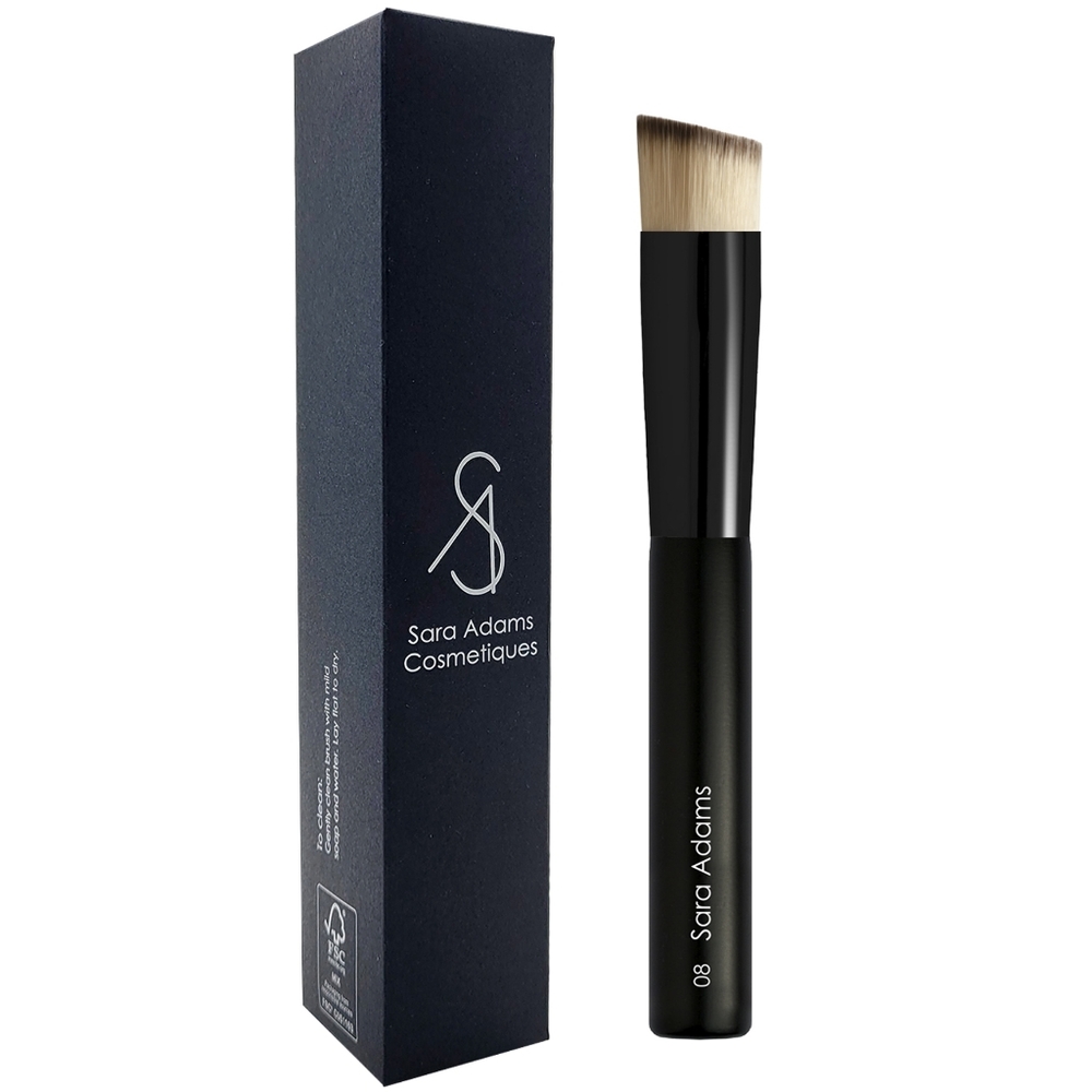 Sara Adams Cosmetiques Pro Round Angled Foundation Brush #08